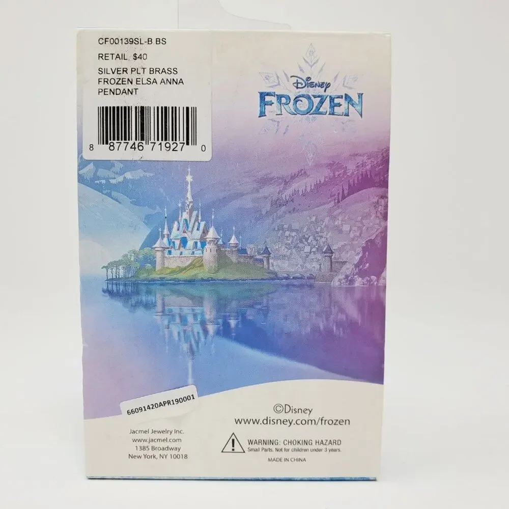 Disney Frozen Anna & Elsa Silver Plated Necklace New